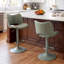 Tabouret de bar pivotant à hauteur réglable Tabouret de bar moderne en similicuir avec structure en métal-114210758