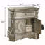 Table de chevet argentée avec 1 armoire
