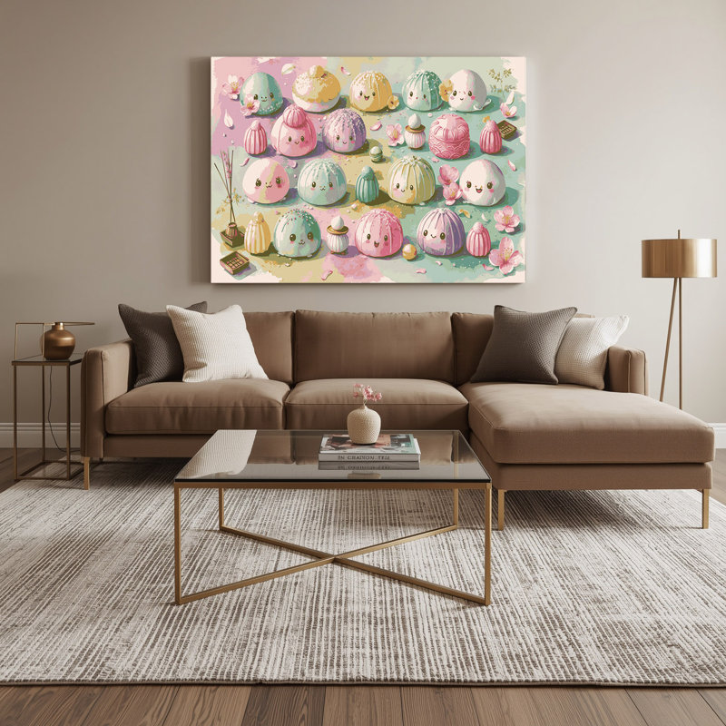 Desserts, art mural sur toile beige Mochi, H 11 po x l 14 po