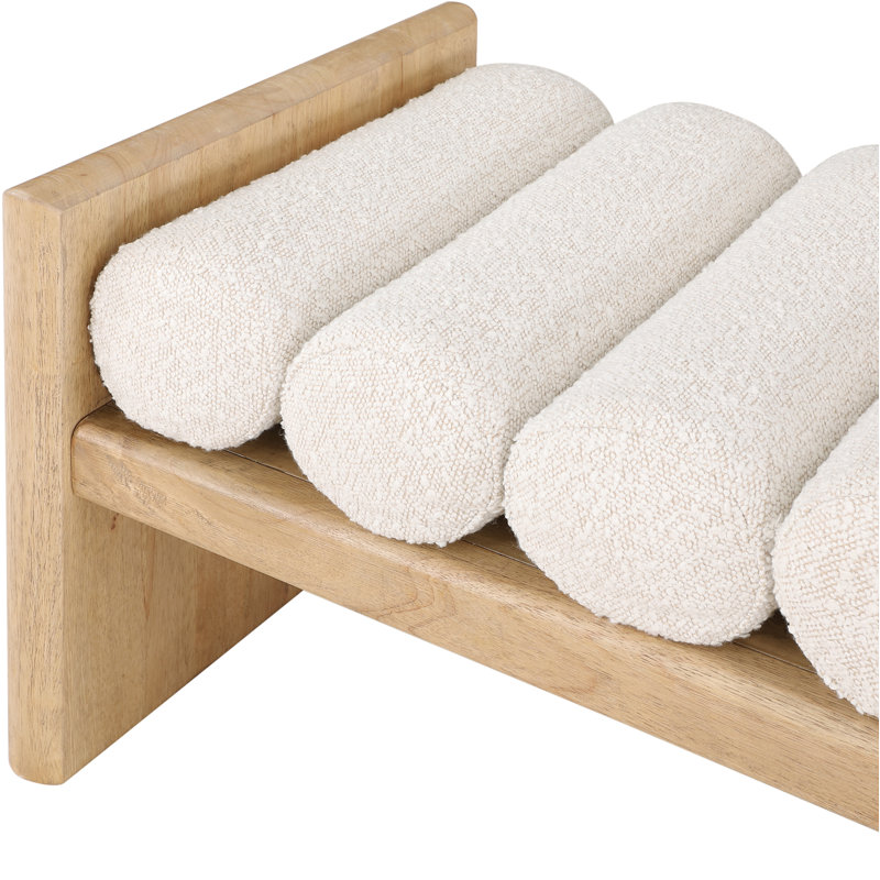 Latitude Run Reeves Boucle Wood Bench - Modern Seating