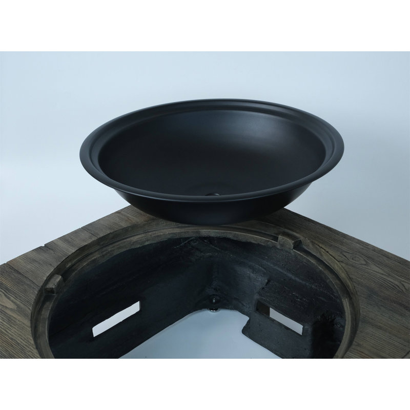 Wood-Fueled Outdoor Fire Pit With Wood Grain Design