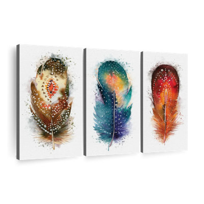 «Feather Patterns Splatter» sur toile