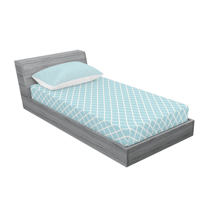 Ensemble de draps géométriques imbriqués Diagonal, Ensemble de draps pour lit simple avec drap-housse