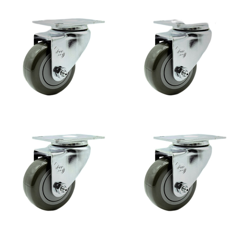 Polyurethane Swivel Caster, Gray