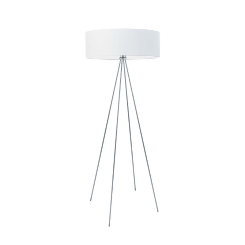 Arnesha 157cm Traditional Floor Lamp, White, Silver