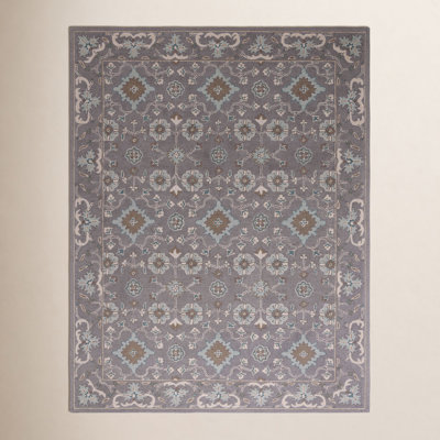 Tansy Gray Handmade Wool Oriental Rug