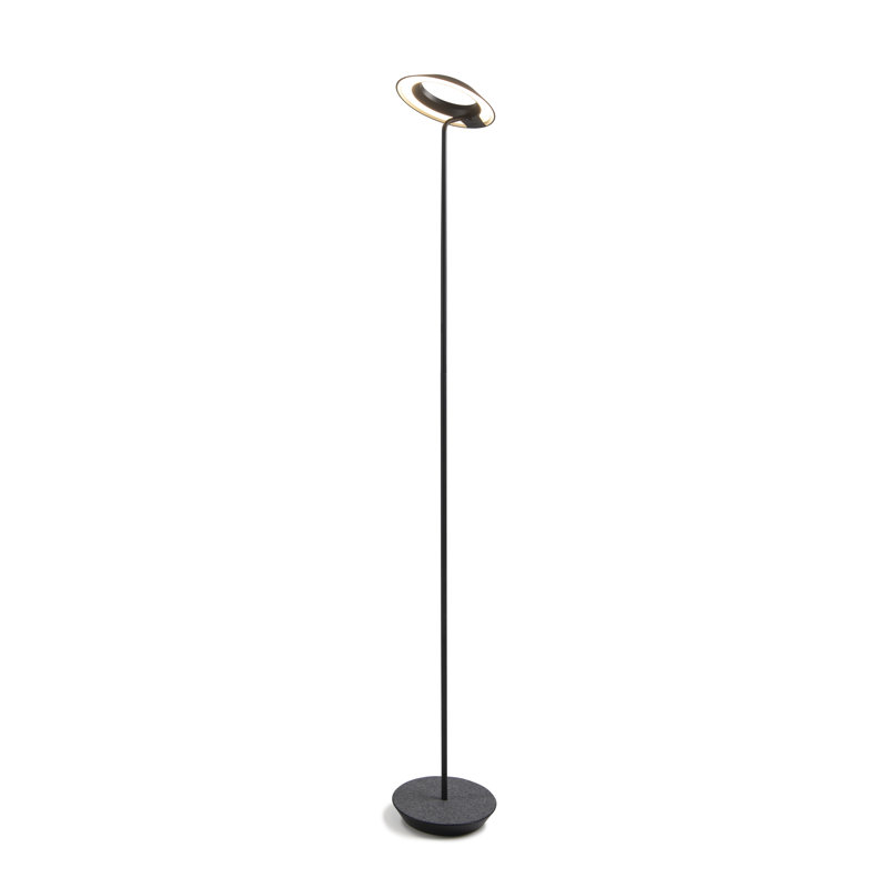 Lampe sur pied à DEL 46 po Royyo, Noir mat / feutre Oxford