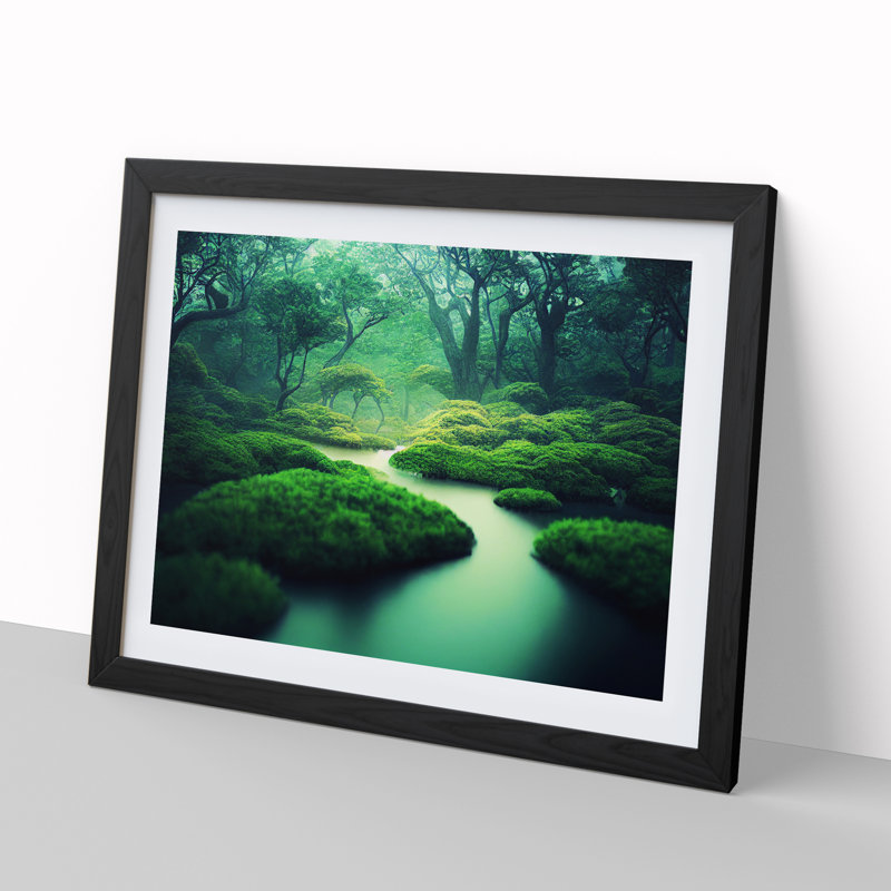 A Favourable Forest - Single Picture Frame Print, Black Framed, 25cm H x 34cm W x 2cm D