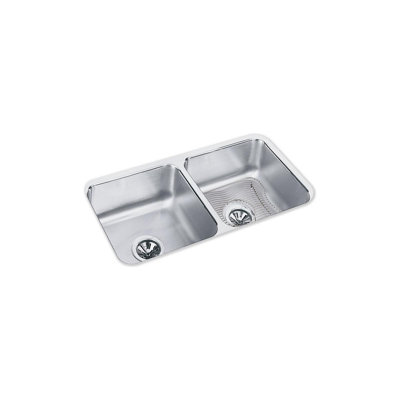 Lustertone 31.75" L x 16.5" W Double Basin Undermount Kitchen Sink