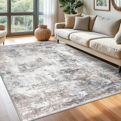 Machine Washable Area Rug Abstract Rugs with Non-Slip Backing for Bedroom Living Room
