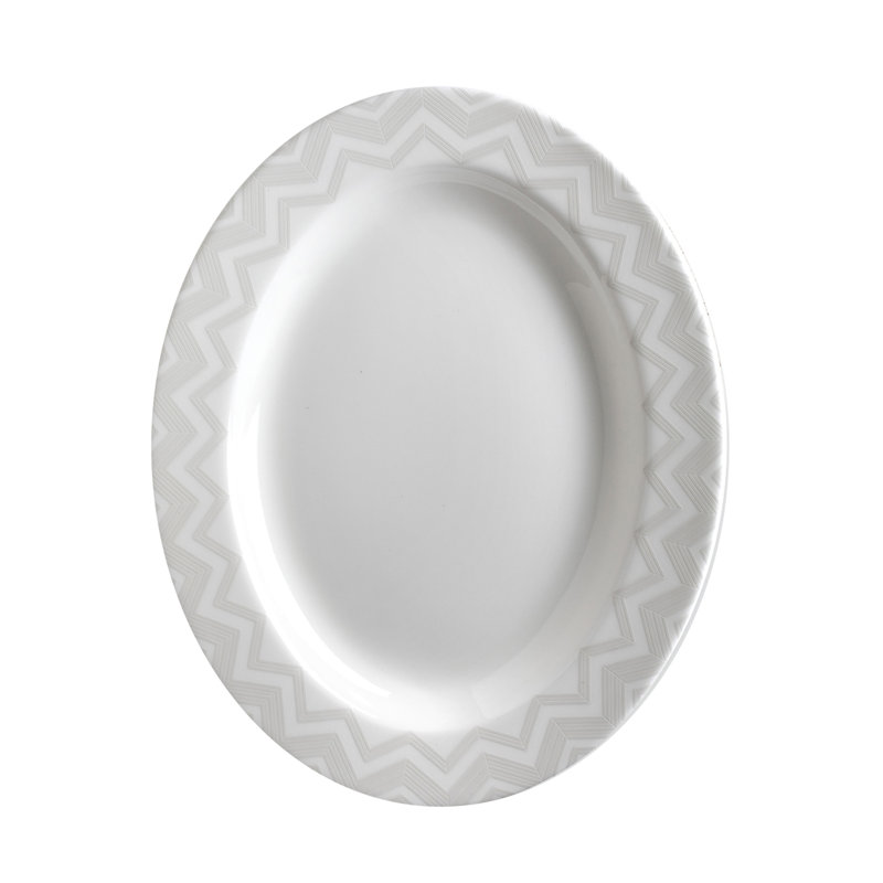 Zig Zag Bone China Platter