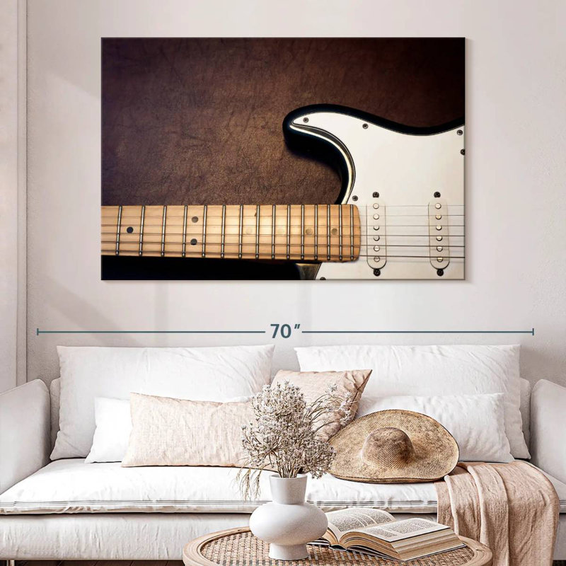 Abarca White Electric Guitar, 34" H x 51" W