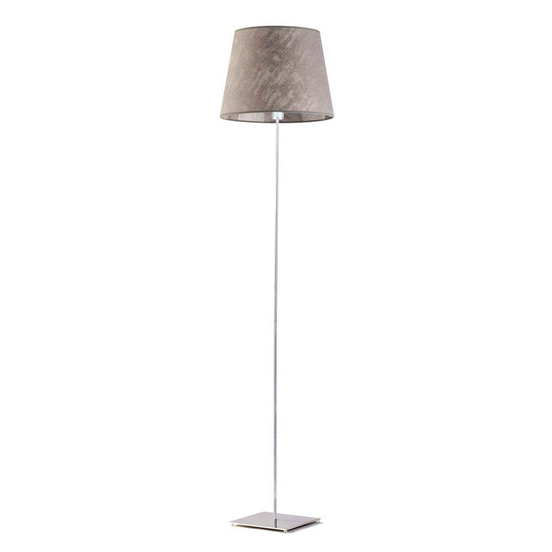 Asauni 162.5cm Traditional Floor Lamp, Grey Melange, Chrome