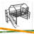 House Loft Bed With Slide And Stairs, Metal Playhouse Bed With Storage Shelves, House-Shaped Roof And Noise-Free Design-1371264357-1371264344