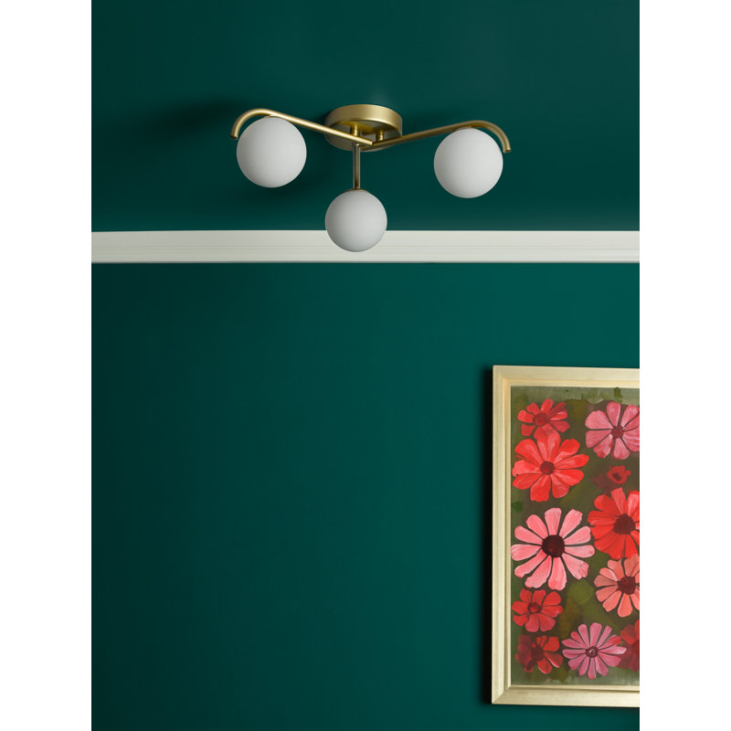 Prestyn Glass Flush Mount, Gold