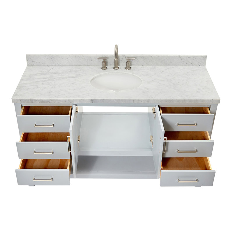 Magnolia Bath Vanity Rectangular Basin S061SCWRV, Oval, Gray