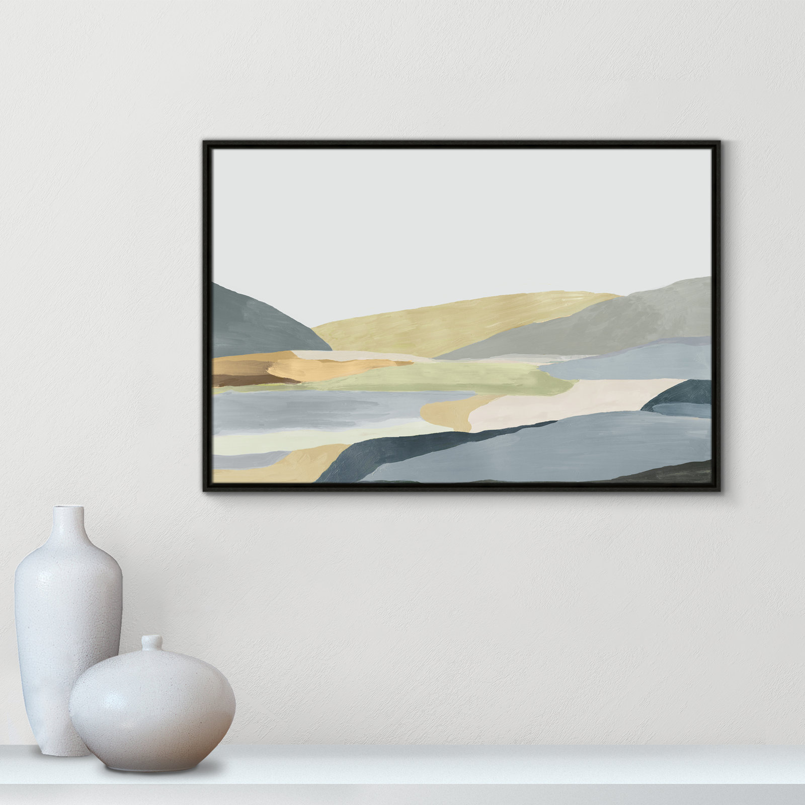 Blair "Warm Hills II" Painting, 25.5" H x 37.5" W x 2" D, Espresso Canvas