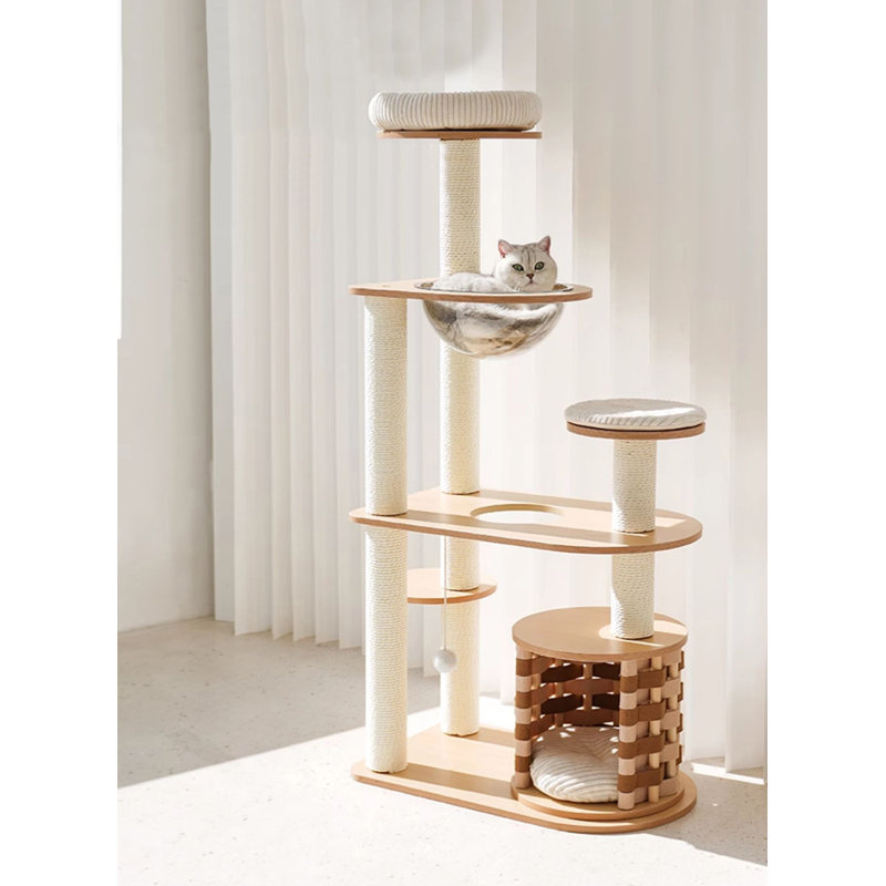 Arbre à chat moderne en bois