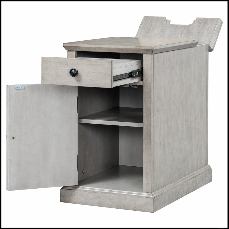 Table de bout à chargement classique avec ports USB et rangement, parfaite pour la commodité moderne et le design élégant.