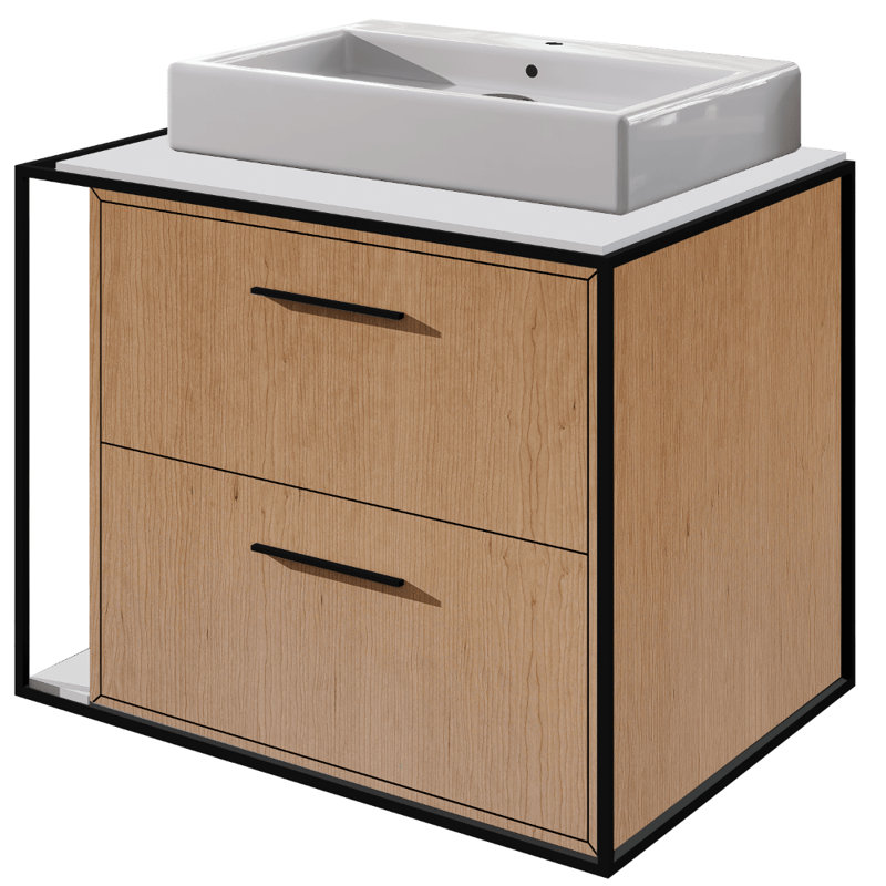 Aquagrande 18.5'' L Bathroom Sink, Single Hole Faucet