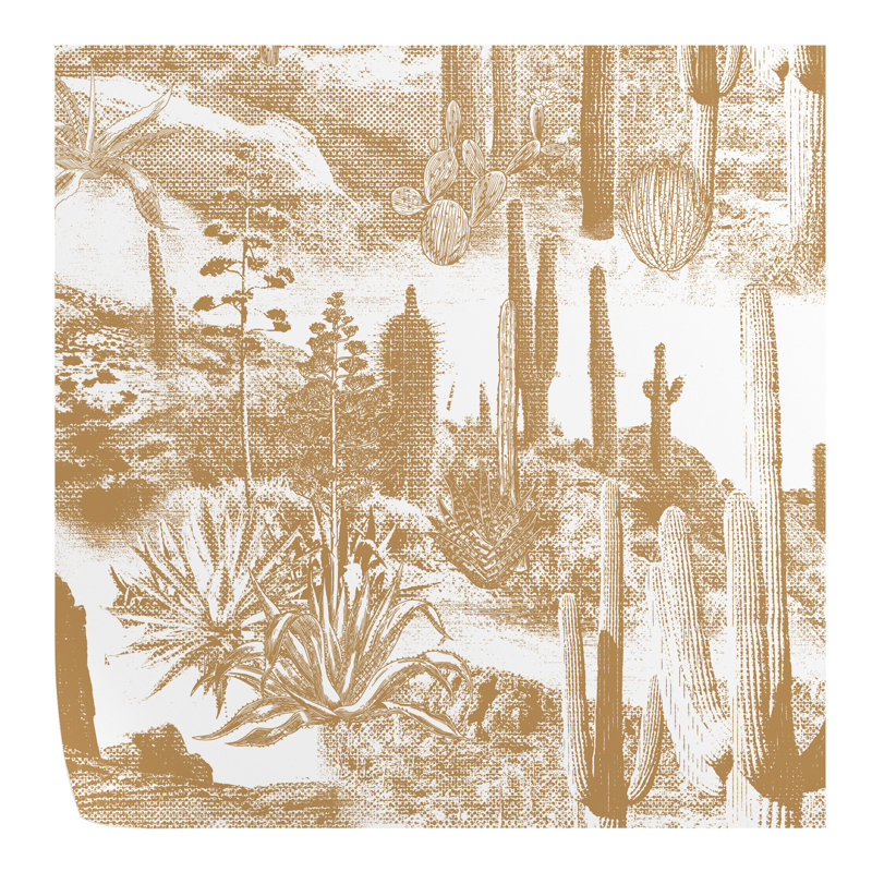 Aasen Beige Cactus Landscape Wallpaper