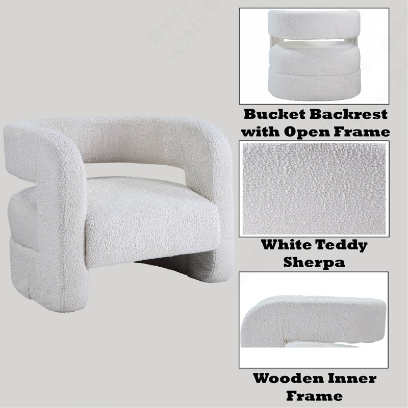 Fauteuil d'appoint en sherpa blanc