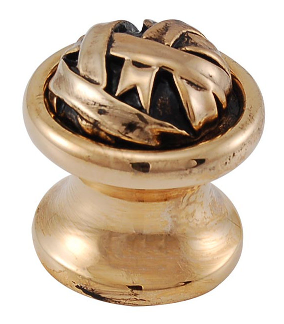 Cilento Mushroom Knob, Antique Gold, 1" H x 1" W x 1" D