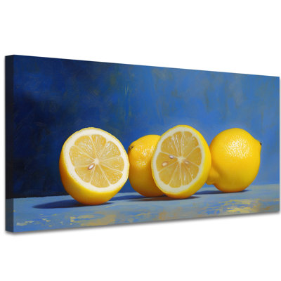 Citron, art mural sur toile pour la cuisine, décoration murale citron, impressions d'art mural de fruits italiens, images de citron rétro pour affiche murale, cadeau prêt à accrocher 16 po x 32 po
