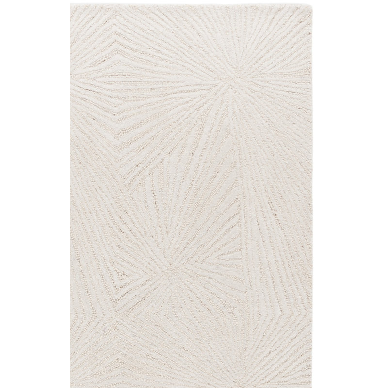 Ebony 930 Hand Tufted Wool/Cotton Abstract Rug in Gray, Square 6'
