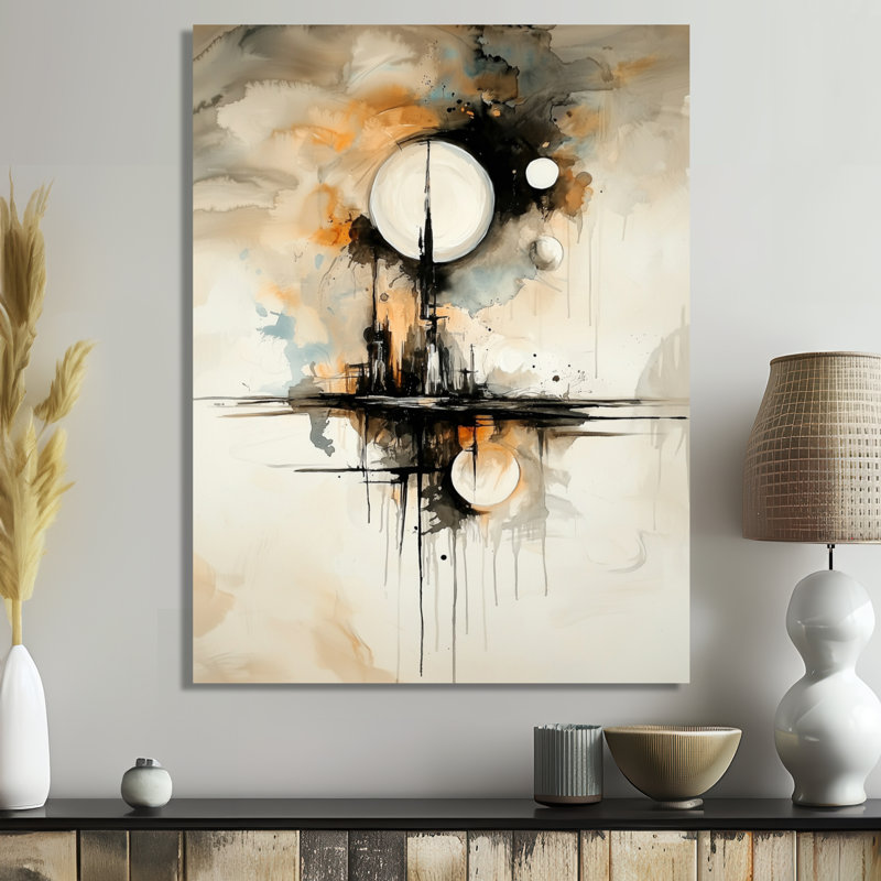 Celestial Balance I - Geometric Metal Wall Art Decor, Modern Metal Print, 20" H x 12" W x 0.84" D