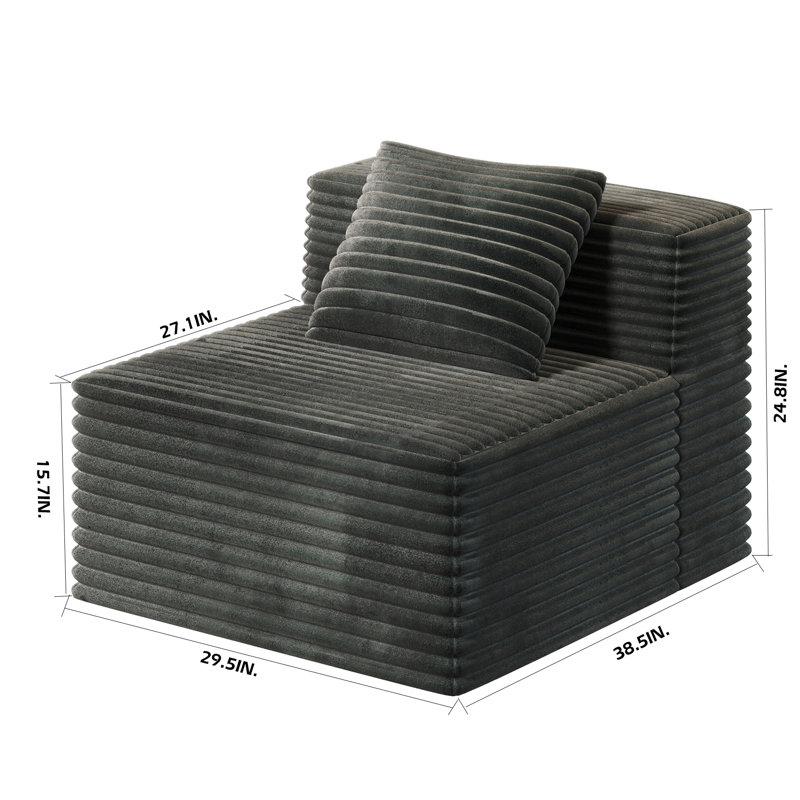 Canapé simple pour canapé modulaire modulaire, canapé en mousse viscoélastique haute densité, canapé sans os pour le salon de la chambre à coucher (canapé simple)