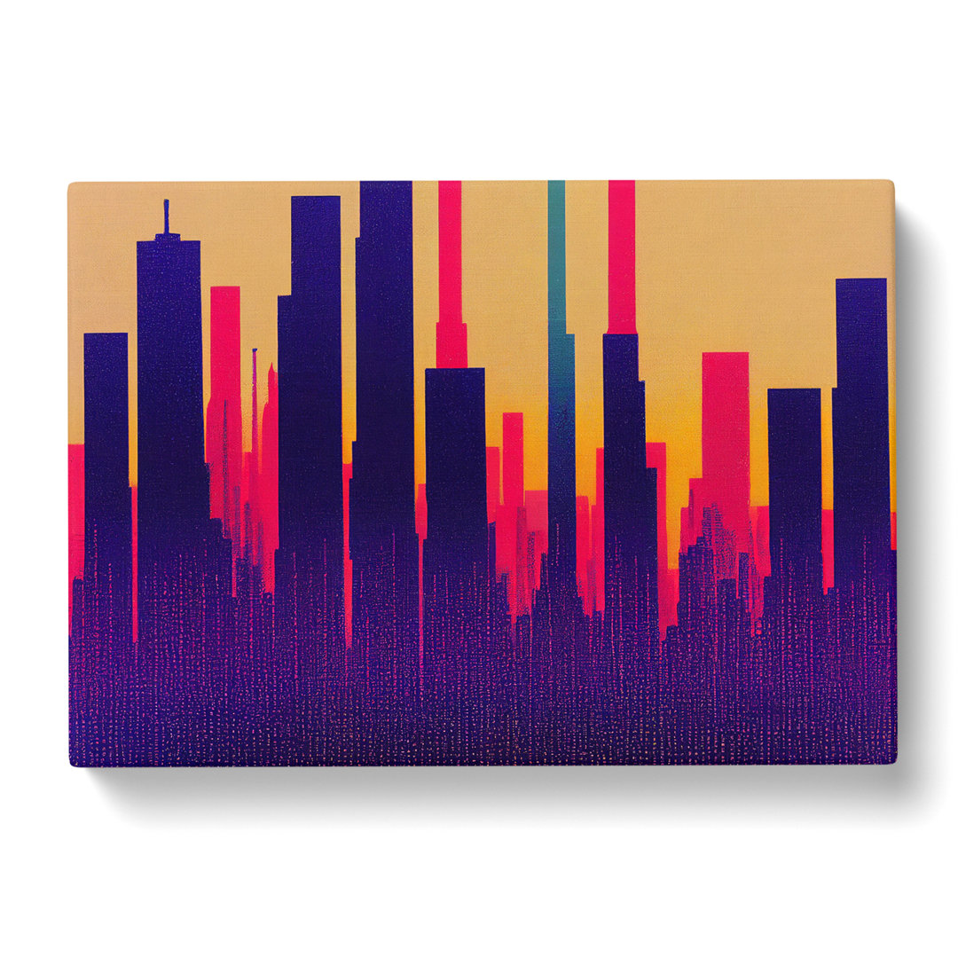 Lush Skyline Architecture Abstract - Wrapped Canvas