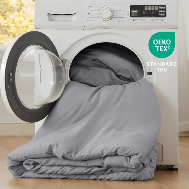 Bedsure Reversible Prewashed Comforter Set, Queen Comforter + 2 Standard Pillowcases, Grey