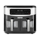 Geepas Vortex 9L Dual Basket Air Fryer Family-Sized 10-In-1 Digital Convection Air Fryer
