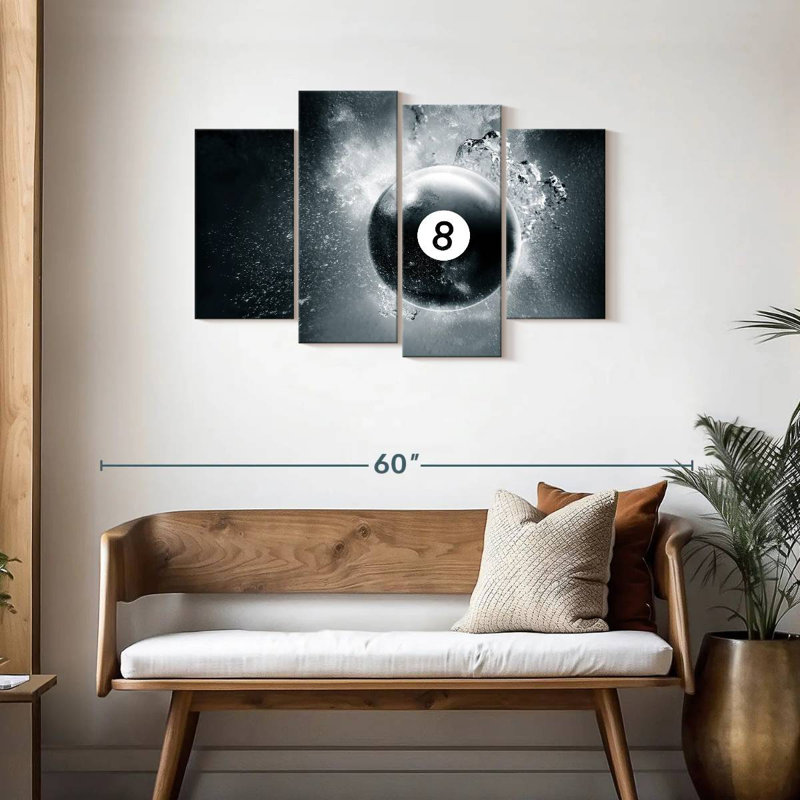 Goutte d'eau Senne Eight Ball, H 27 po x l 43 po