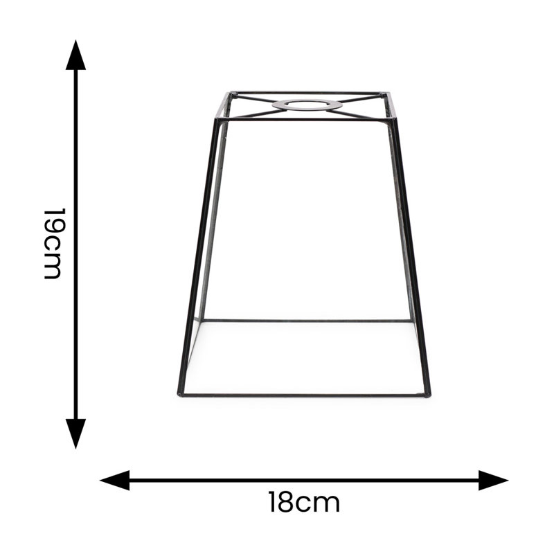19cm H Glass Square Lamp Shade ( Clip On ), Black