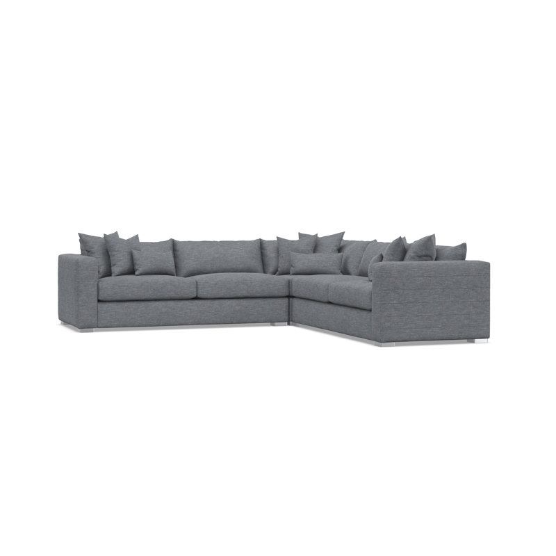 Bernhardt Helena 3-Piece Fabric Sectional, Dark Gray Polyester