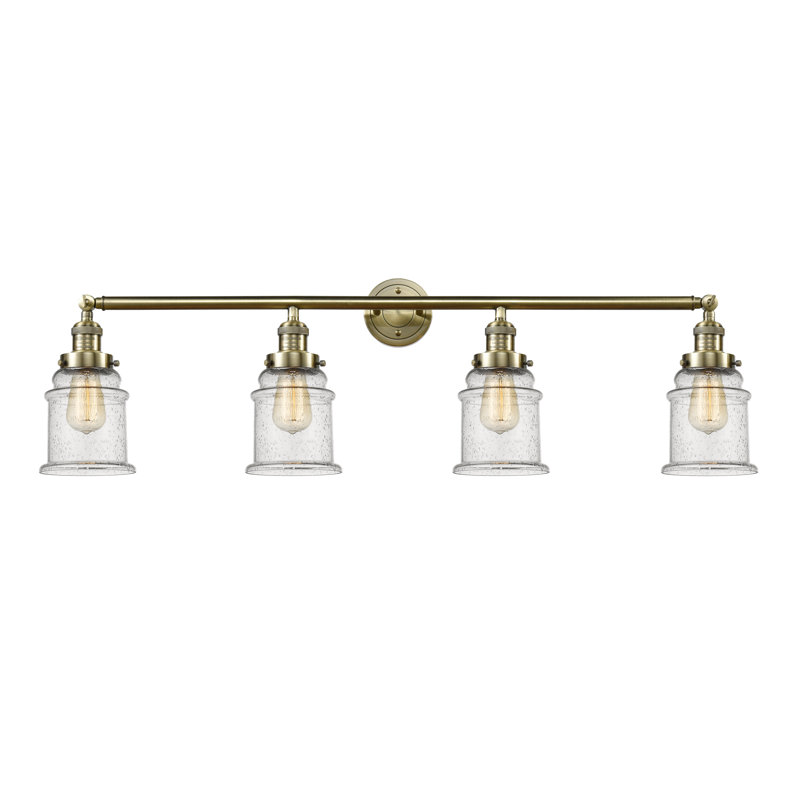 Galaviz 4 - Light Dimmable Vanity Light, Antique Brass, 3.5 Watt Vintage LED Bulb, Seedy