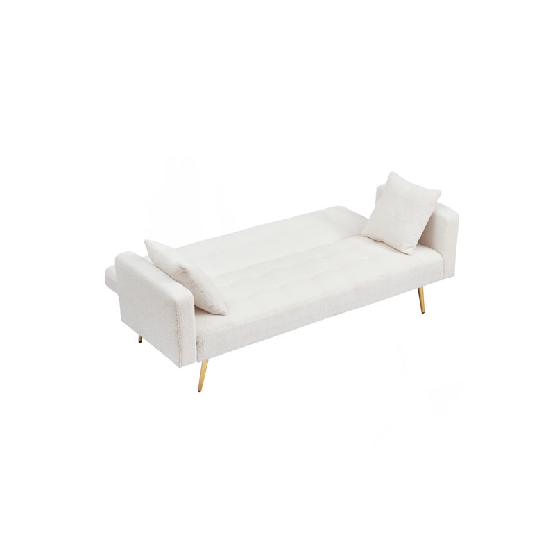 Canapé-lit 71,7 pouces en molleton beige, Beige