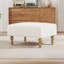 Pouf rectangulaire moderne de 53 cm (21 pouces), repose-pieds rembourré en chenille avec pieds en bois d'hévéa pour salon, chambre, entrée et bureau-1330955786