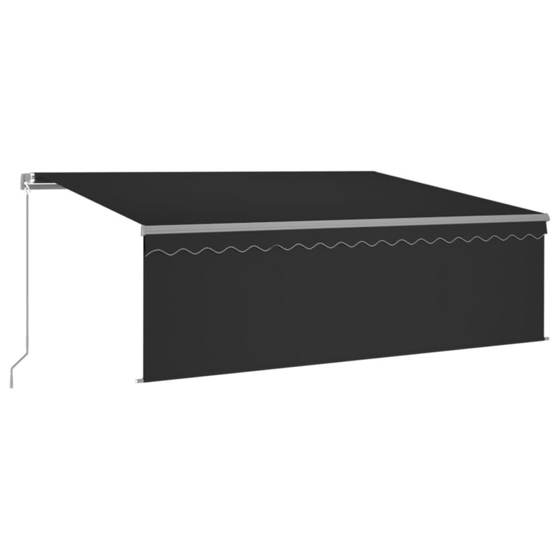 Dakota Fields 450cm W x 300cm D Fabric Cover Retractable Patio Awning, Anthracite