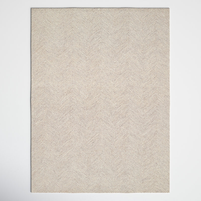 Tapis taupe en laine touffeté à la main Wheaton, Rectangle 3 pi 6 po x 5 pi 6 po