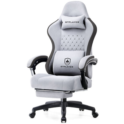 Gaming Chair, Ergonomic Computer Office Chair, High Back Office Chair With Pocket Spring Cushion, Lumbar Support, Adjustable Linkage Armrests & Footrest