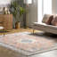 Oriental Medallion Machine Washable Area Rug for Living Room Bedroom Dining Room Kitchen, Light Rust/Ivory-187766615