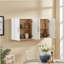 Armoire suspendue en bois avec portes et tablettes-1038297565
