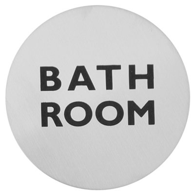 Sula Bathroom Sign in Brushed