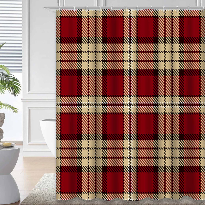 Rideau de douche Tartan, L 72 po x l 84 po