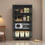Grande armoire de rangement en acier de 71 po avec 2 portes courbées et tablettes réglables - Armoire polyvalente spacieuse pour la maison et le bureau-985163559-985163556