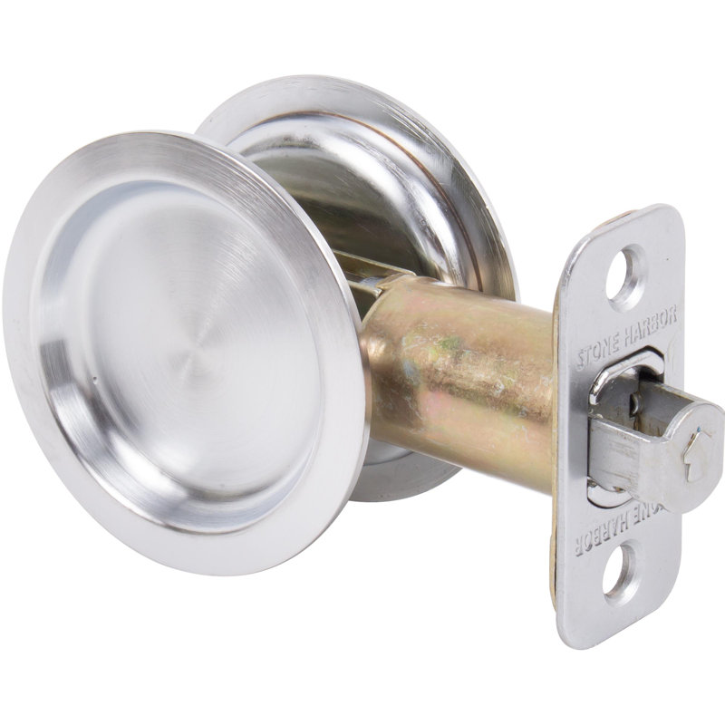 Quincaillerie de serrure de porte ronde, Chrome satiné