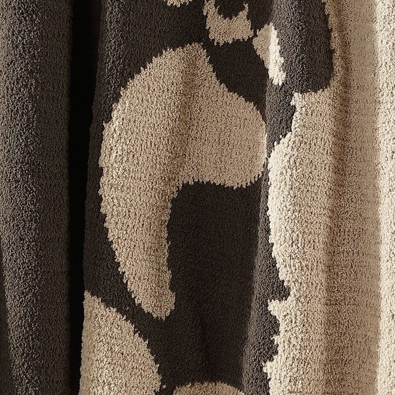 Faces II Knitted Throw Blanket, Mocha/Biscotti